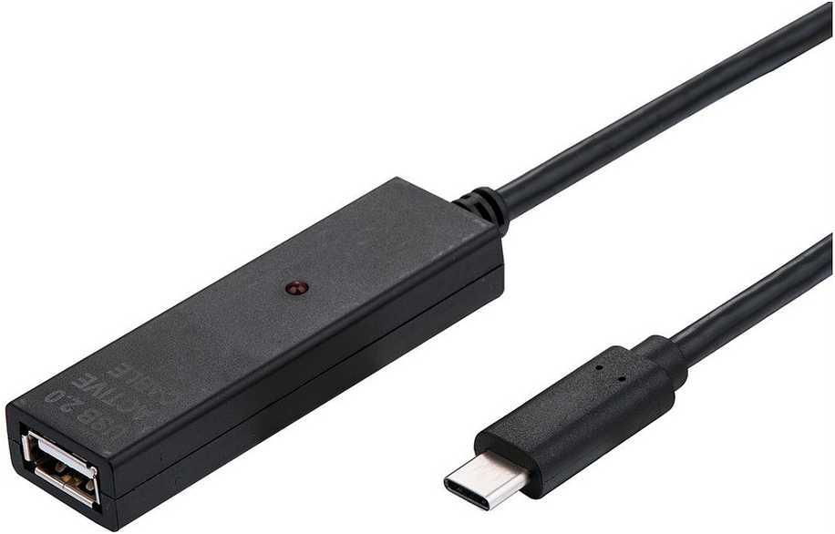 Value USB vertė USB-C – USB-A laidas 15 m Juodas