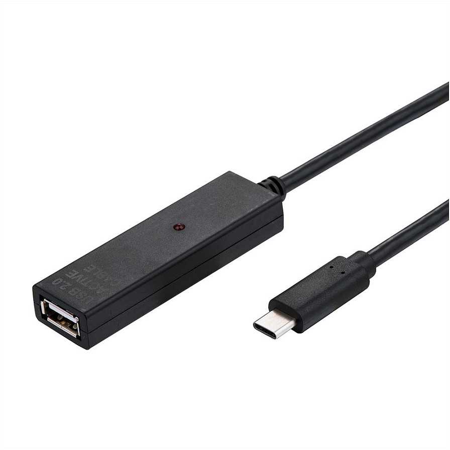USB kabelis Value USB-A - USB-C 20 m juodas (12.99.1114)