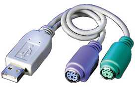 Oem Adapteris USB Value USB-A - PS/2 x2 Pilka