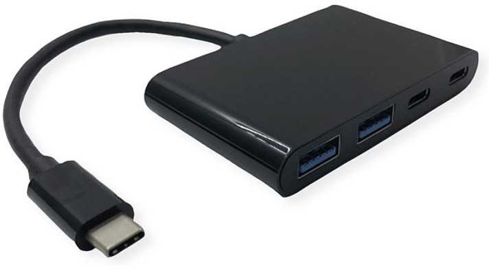 Value HUB USB vertė VERtė koncentratorius USB 3.2 Gen 2, 4x (2x A+ 2x C), C tipo prijungimo laidas