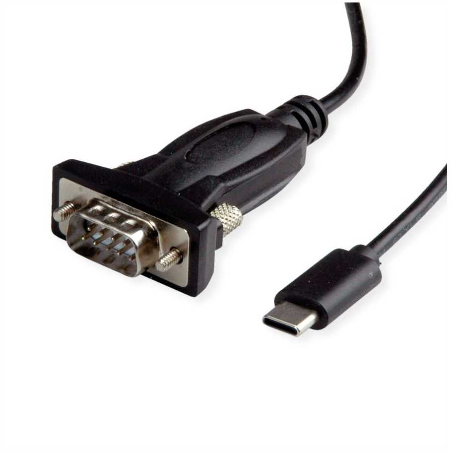 AV vertė VALUE Adapterio keitiklio kabelis USB – nuoseklus, C tipas – RS232, juodas, 1,8 m