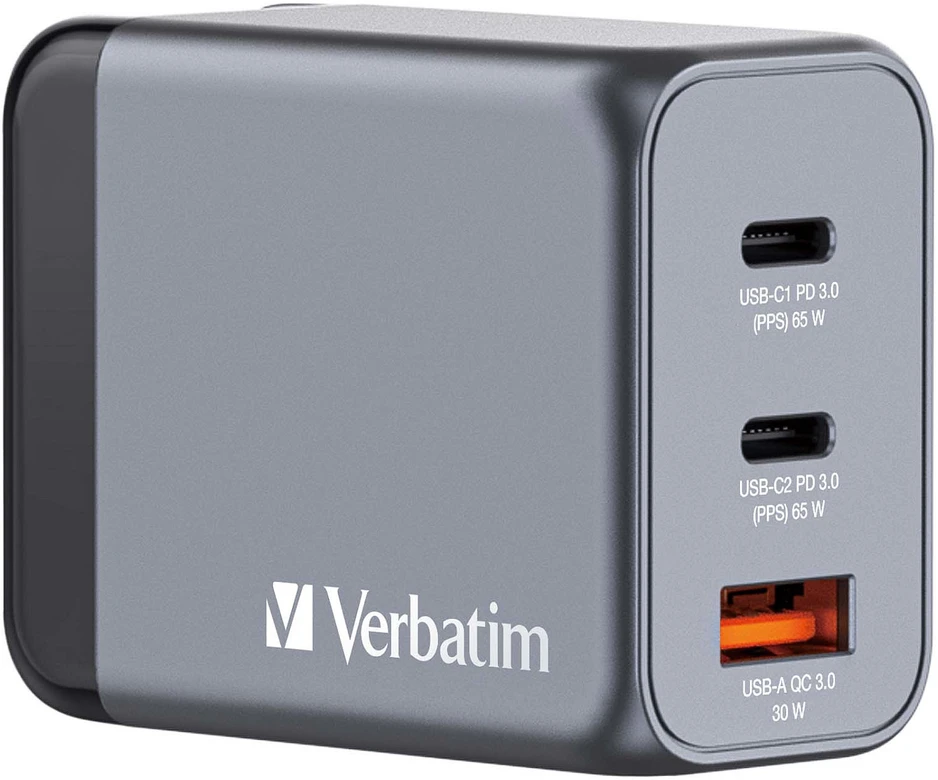 Verbatim GNC-65 GAN CHARGER 3 PORT 65W/U