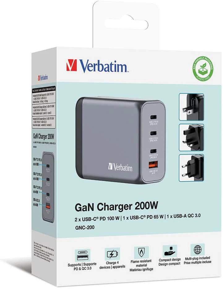Verbatim GNC-200 Universalus Juoda, Pilka AC Spartusis įkrovimas Vidaus