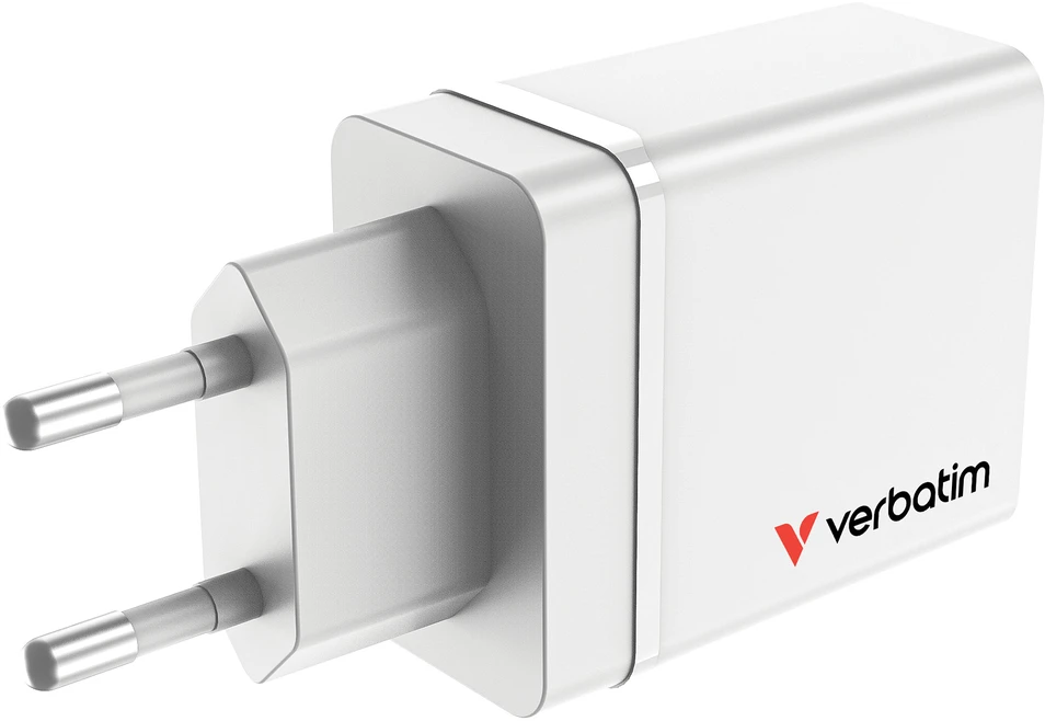 Verbatim 30W Laidinis įkroviklis 3xUSB-A/USB-C PD 3.0 CHR-30EU2 baltos spalvos 49701