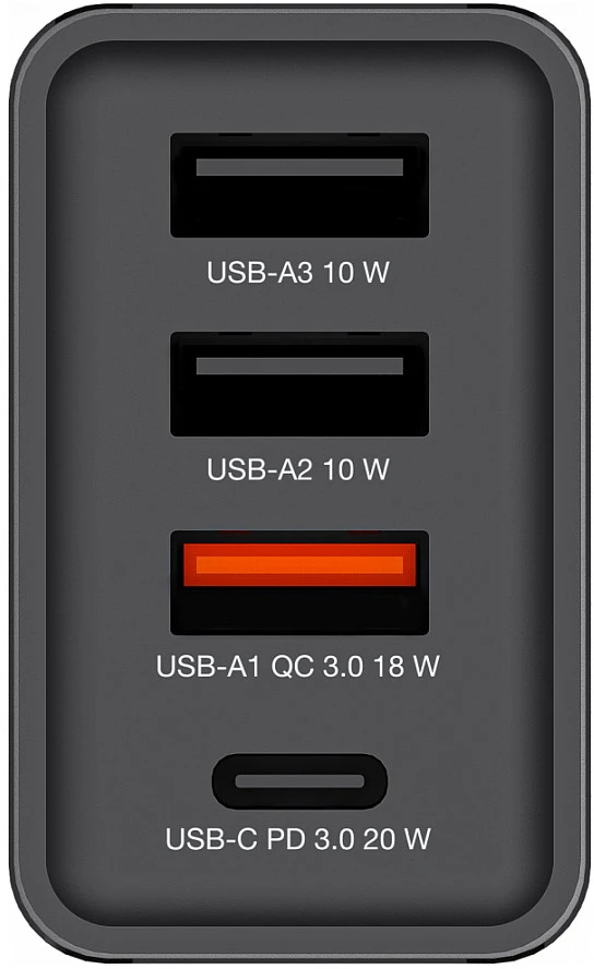 Verbatim 30W Laidinis įkroviklis 3xUSB-A/USB-C PD 3.0 CHR-30EU2 juodos spalvos 49700