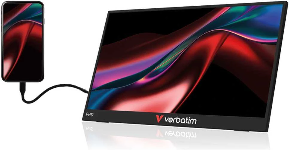 Nešiojamas monitorius Verbatim LIGHT 15.6″ FHD juodos spalvos 32401