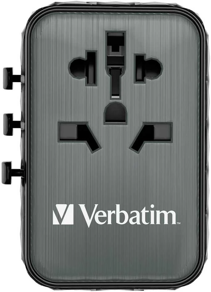 Verbatim kelioninis adapteris EU/UK/US GaN 2xUSB-A/2xUSB-C PD 65W UTA-05 juodas 32120