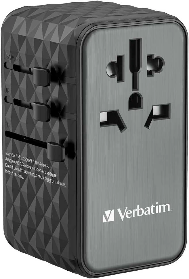 Verbatim GaN III Uni.Travel Adap 100W Welt-zu-Welt UTA-06 32121