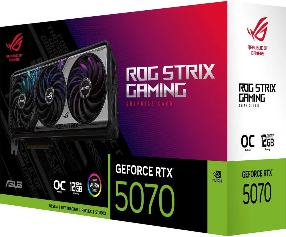 ASUS ROG Strix RTX 5070 12 GB OC žaidimų vaizdo plokštė