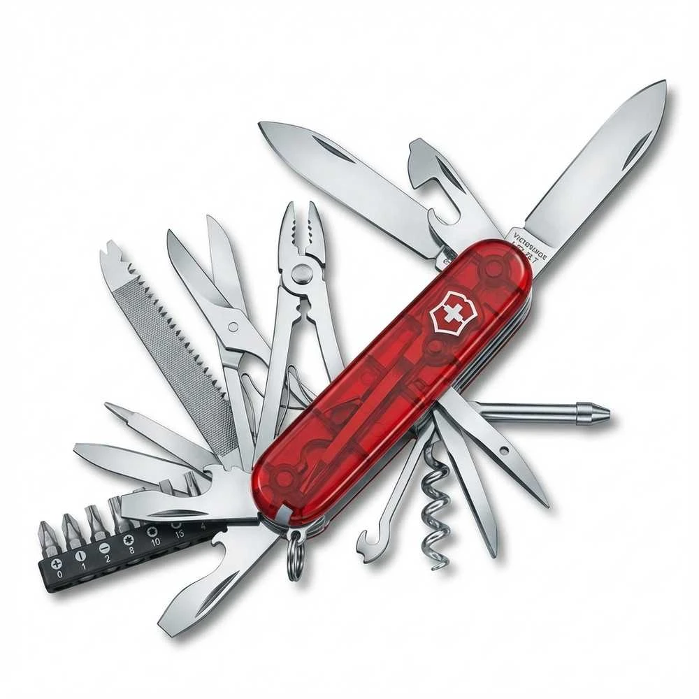 Victorinox V-1.77 25.T kišeninis peilis Cyber Tool M, raudonas permatomas