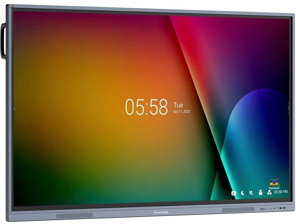 System interaktywny ViewSonic Viewsonic IFP7533-G signage display Interaktyvus płaski panel 190,5 cm (75'') LCD 350 cd/m 4K Ultra HD Juodas Ekran dotykowy Procesor įmontuotas Android 11