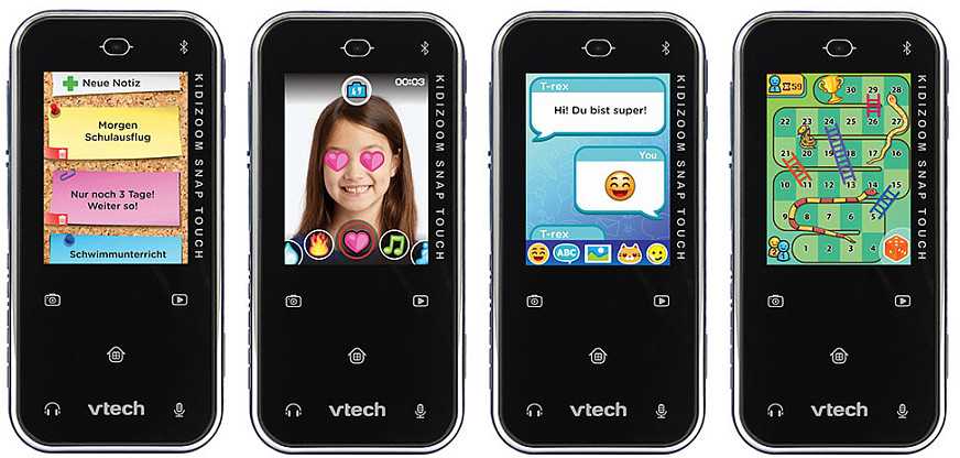 VTech KidiZoom Snap Touch, vaikiškas išmanusis telefonas, 6 m., 130 g, juodas