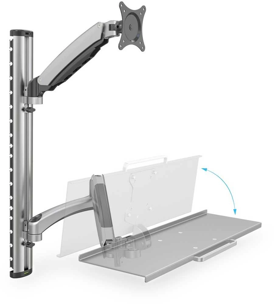 Assmann Electronic DIGITUS monitorius ir klaviatūros tvirtinimas prie sienos iki 27 colių dujų spyruoklinis laikiklis maks. 8KG VESA 75x75mm 100x100mm