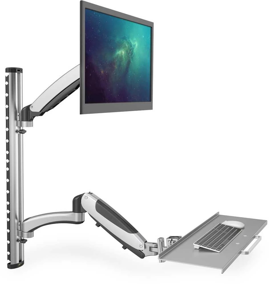 Assmann Electronic DIGITUS monitorius ir klaviatūros tvirtinimas prie sienos iki 27 colių dujų spyruoklinis laikiklis maks. 8KG VESA 75x75mm 100x100mm
