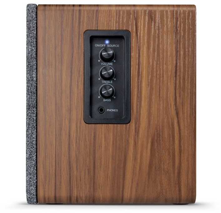 Kompiuterio kolonėlės Kolumna Wavemaster BASE 2.0 Bluetooth wood/pilka retail