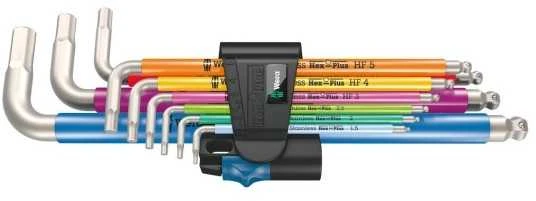 Wera L formos šešiakampių raktų komplektas 3950/9 Hex-Plus Multicolour