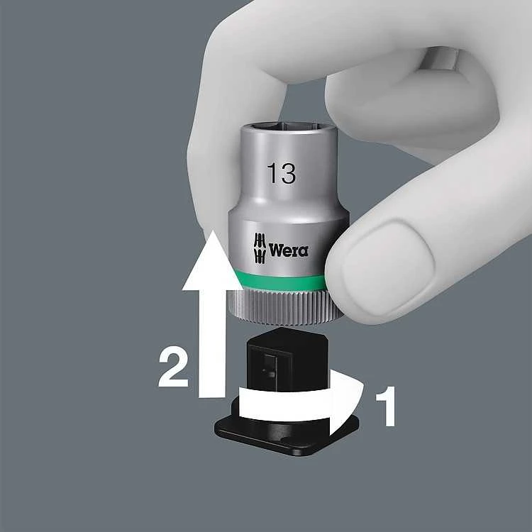 Terkšlės ir galvučių rinkinys Wera Zyklop Hybrid 8006 SC 1, 10-19mm, 13 vnt