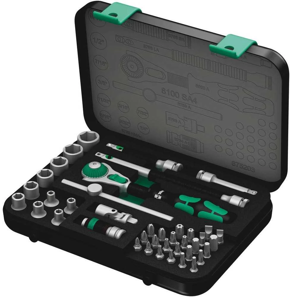 Wera 8100 SA 4 Zyklop sukimo raktų rinkinys, 1/4, 41 dalies