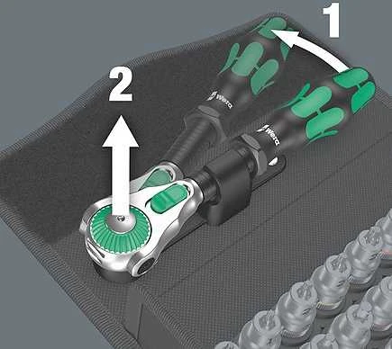 Wera 810 All-in Zyklop Speed terkšlių rinkinys, 3/8" 35 vnt