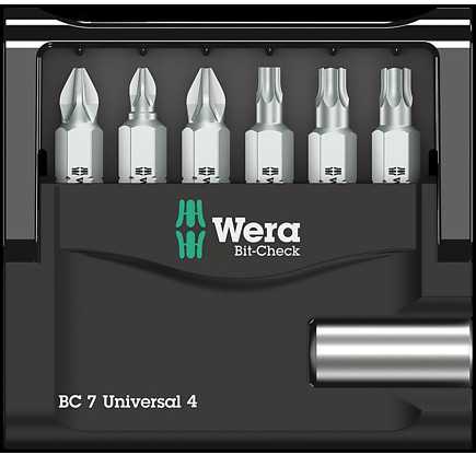 Wera Rinkinys Bit-Check 7 Universal 4 + uchwyt universalus (05135810001)