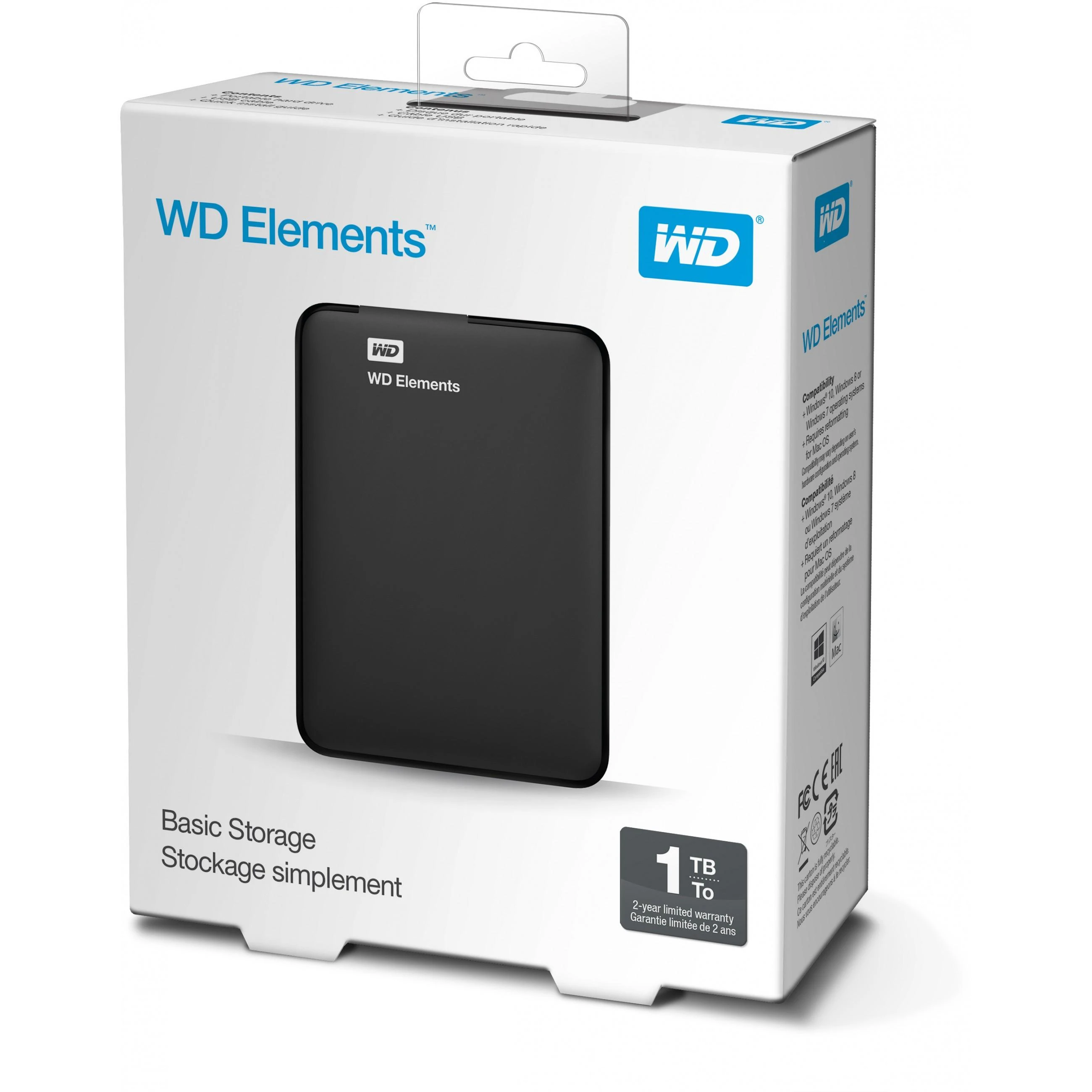 Išorinis kietasis diskas Western Digital Elements HDD 1TB USB3, Juodas