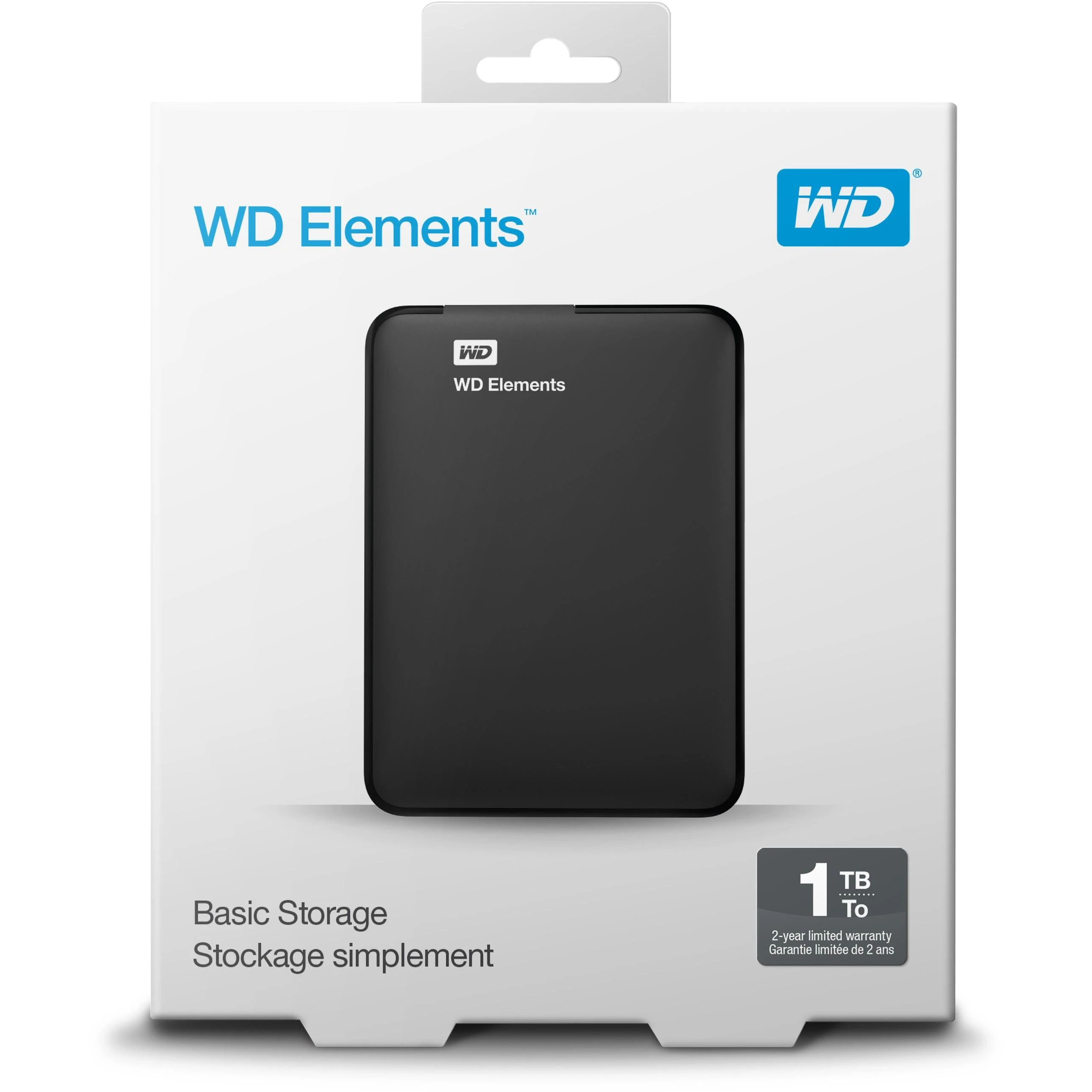 Išorinis kietasis diskas Western Digital Elements HDD 1TB USB3, Juodas