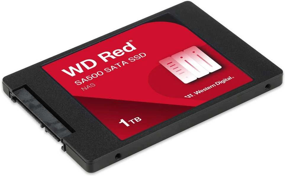 WD Raudona SSD SA500 NAS 1TB 2.5" SATA III 6 Gb/s vidinis, vienos pakuotės, maitinamas „SANDISK“