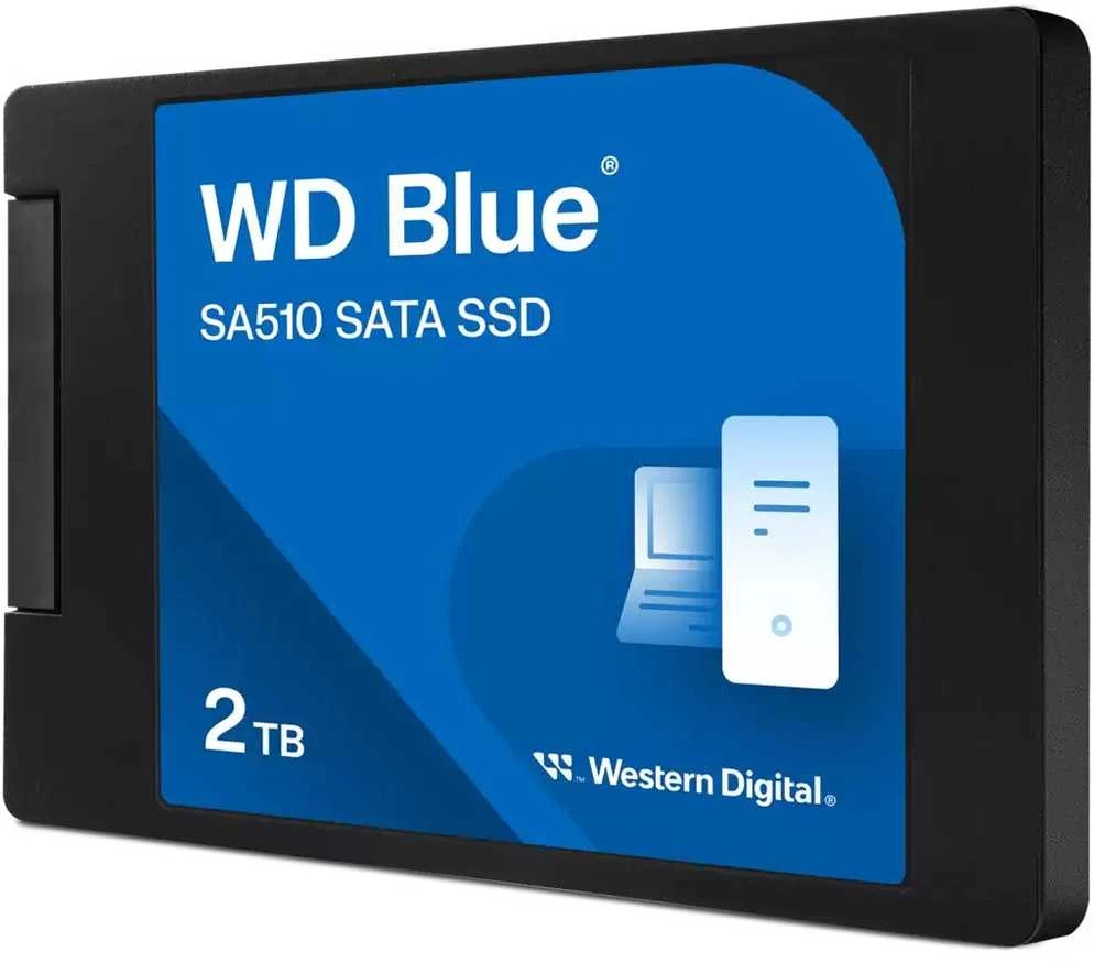 WD Mėlyna SA510 SSD 2TB SATA III 6Gb/s korpusas 2.5" 7mm vidinė po vieną pakuotę, maitinamas „SANDISK“