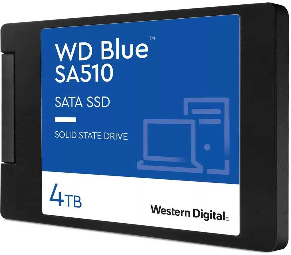 WD Mėlyna SA510 SSD 4TB SATA III 6Gb/s korpusas 2.5" 7mm vidinė vienguba pakuotė, MAITINA „SANDISK“