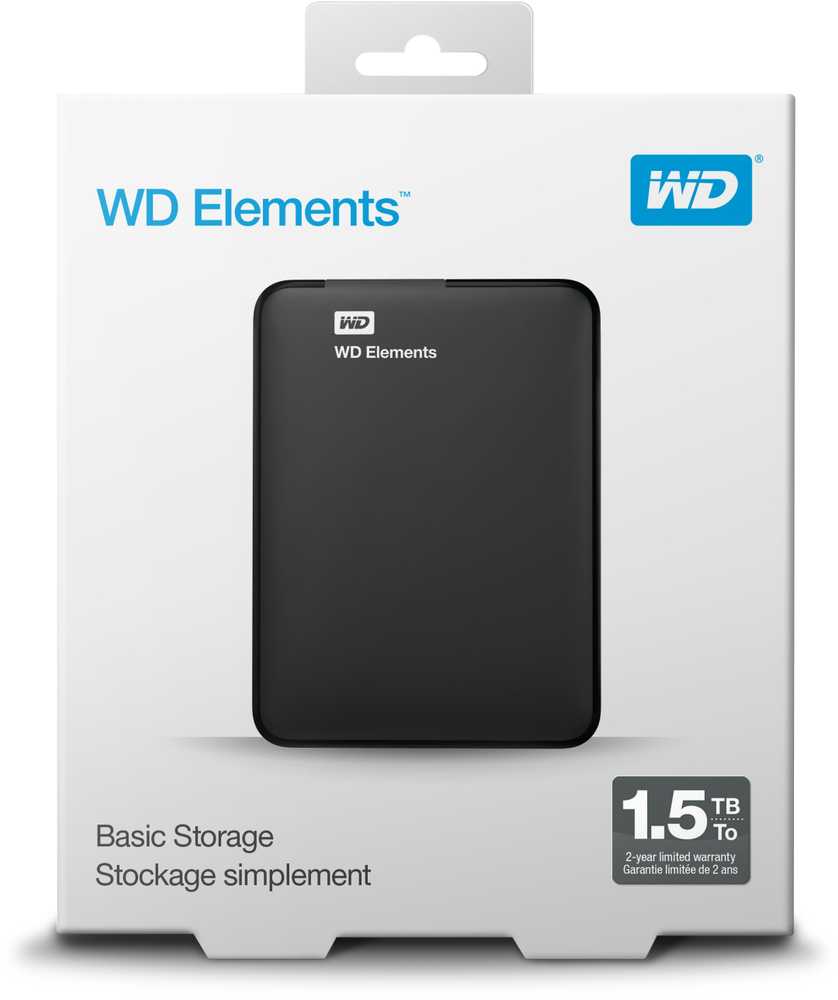 Western Digital Kietasis išorinis diskas WD Elements Portable HDD 1,5TB USB3, Juodas