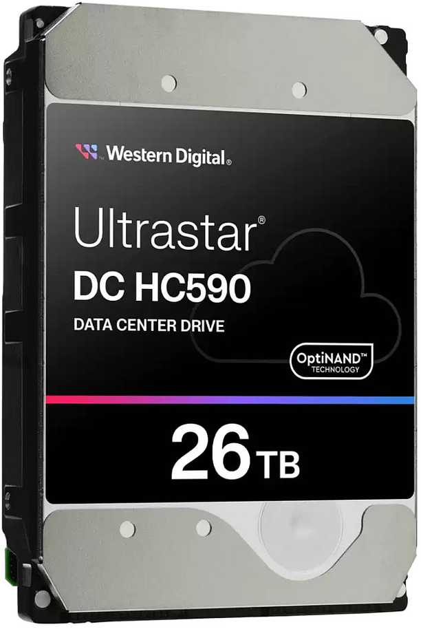Sandisk Dysk WD Ultrastar DC HC590 - Dysk twardy - Centrum danych - szyfrowany - 26 TB - wewnętrzny - 3.5'' (8.9 cm) - SAS 12Gb/s - 7200 rpm - Puffer: 512 MB - Self-Encrypting Drive (SED)