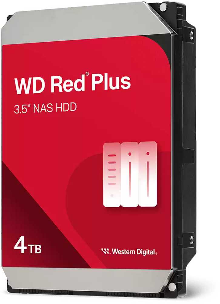 Sandisk WD Raudona Plus WD40EFZZ HDD (4 TB; 3.5"; 128 MB; 5400 rpm)