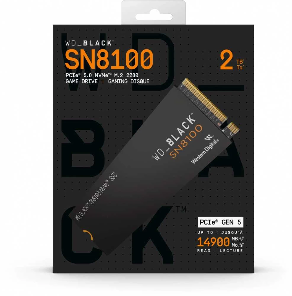 Sandisk „Western Digital“ Juodas SN8100 2 TB M.2 PCI Express 5.0 NVMe TLC 3D NAND diskas