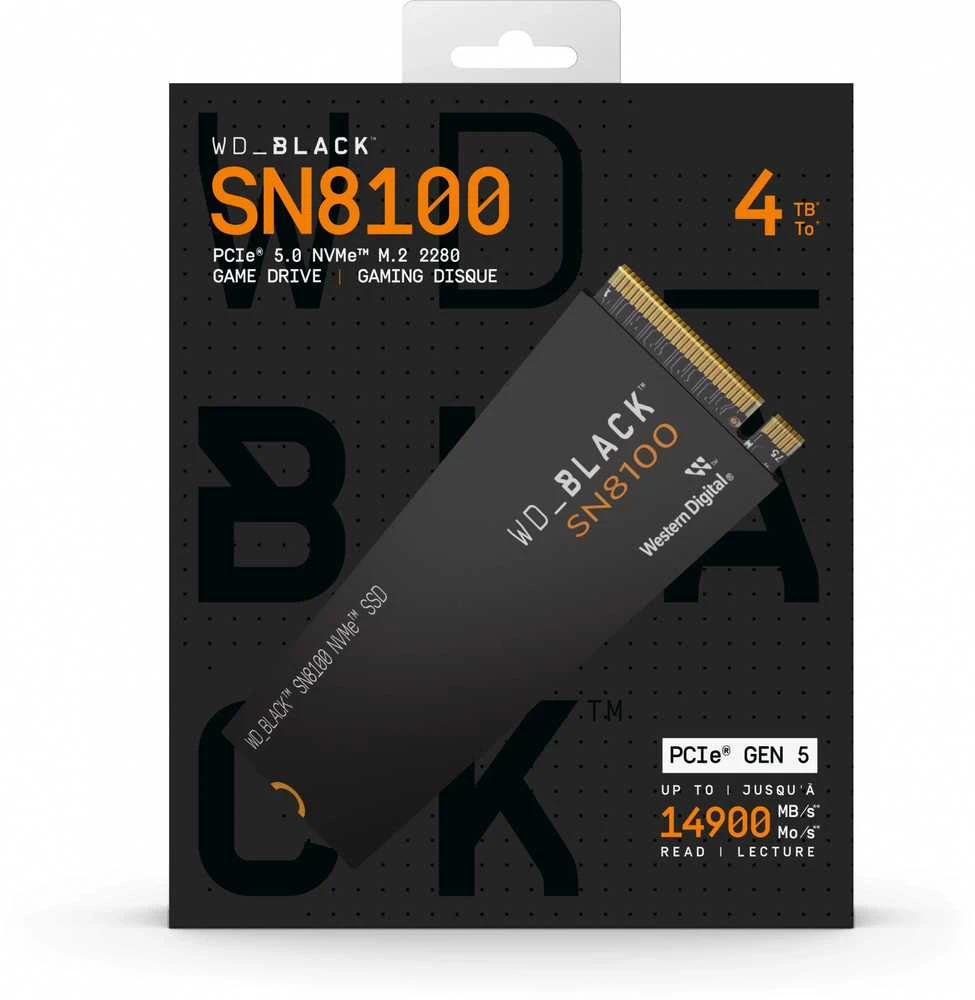 Sandisk „Western Digital“ Juodas SN8100 4 TB M.2 PCI Express 5.0 NVMe TLC 3D NAND diskas
