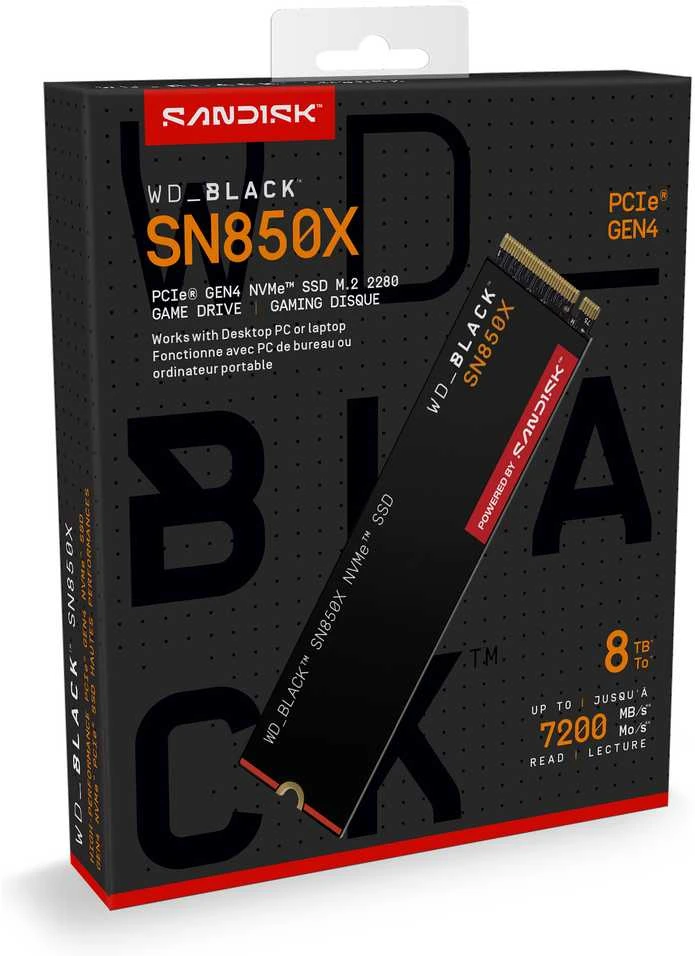 Sandisk SSD - Western Digital Juodas 8 TB M.2 PCIe 4.0 NVMe