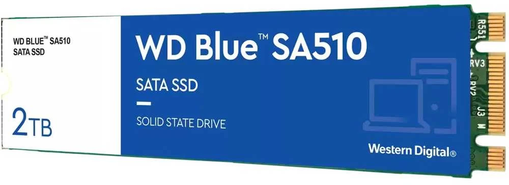 Sandisk „Western Digital“ Mėlyna SA510 M.2 2TB serijos ATA III diskas