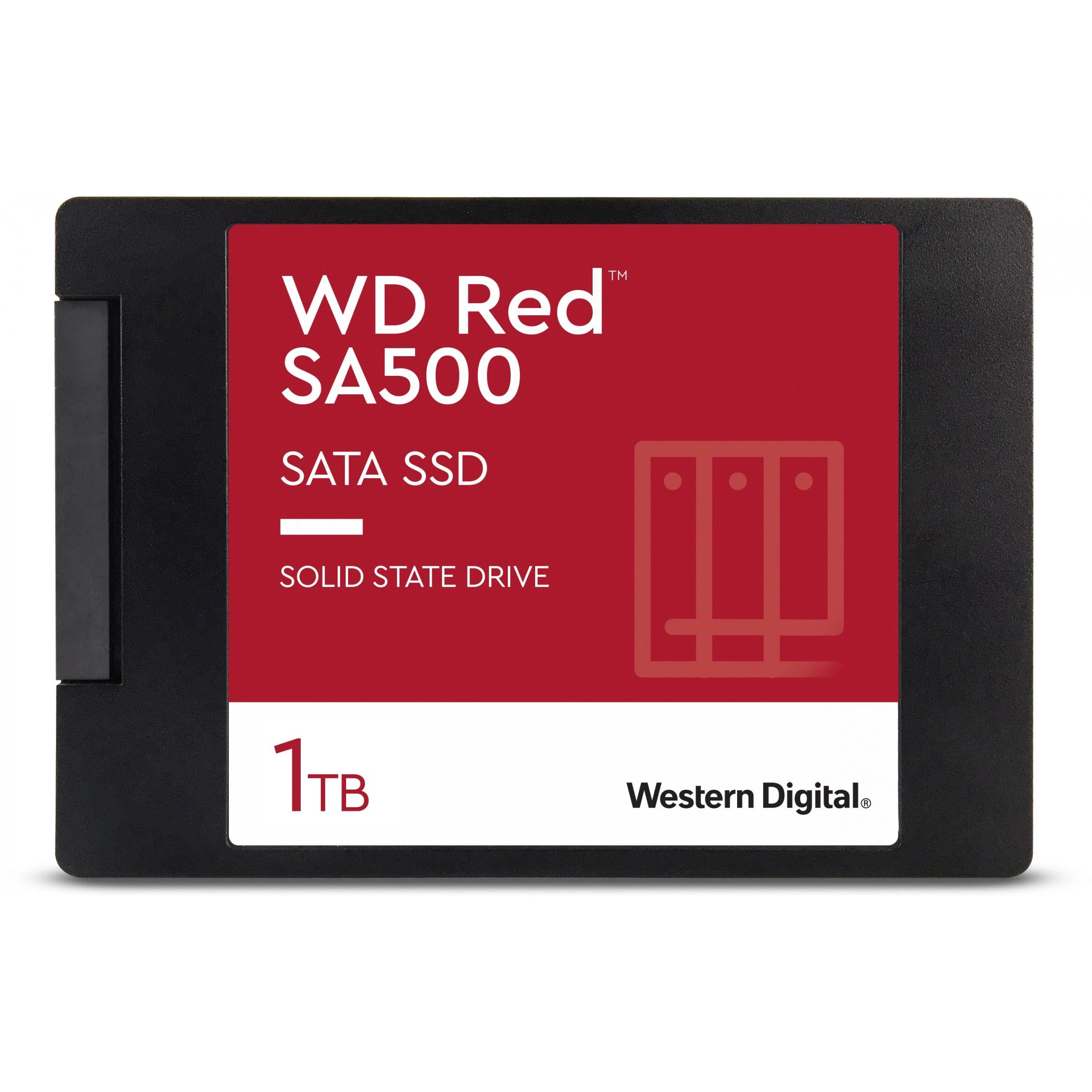 WD Raudona SSD SA500 NAS 1TB 2.5" SATA III 6 Gb/s vidinis, vienos pakuotės, maitinamas „SANDISK“