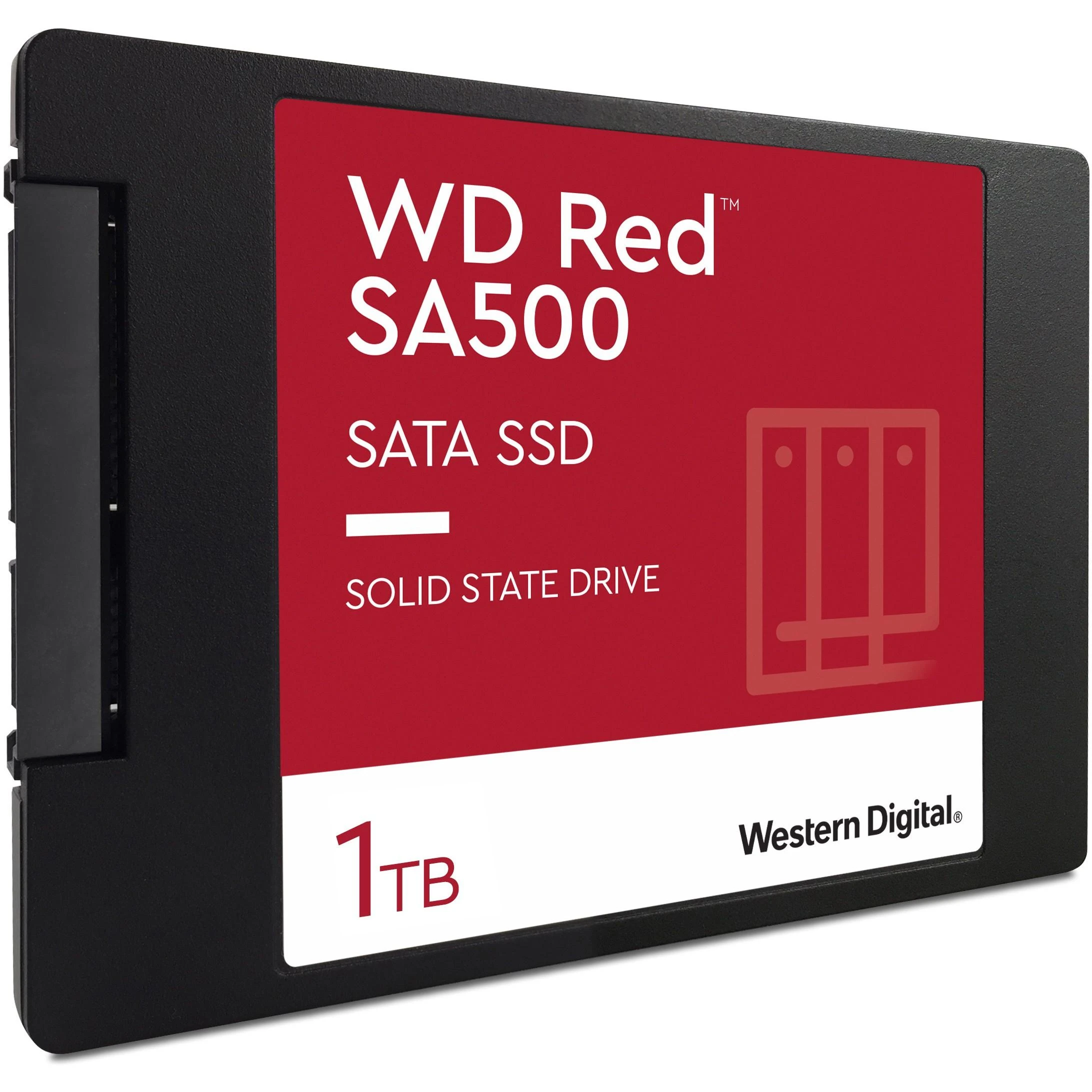 WD Raudona SSD SA500 NAS 1TB 2.5" SATA III 6 Gb/s vidinis, vienos pakuotės, maitinamas „SANDISK“