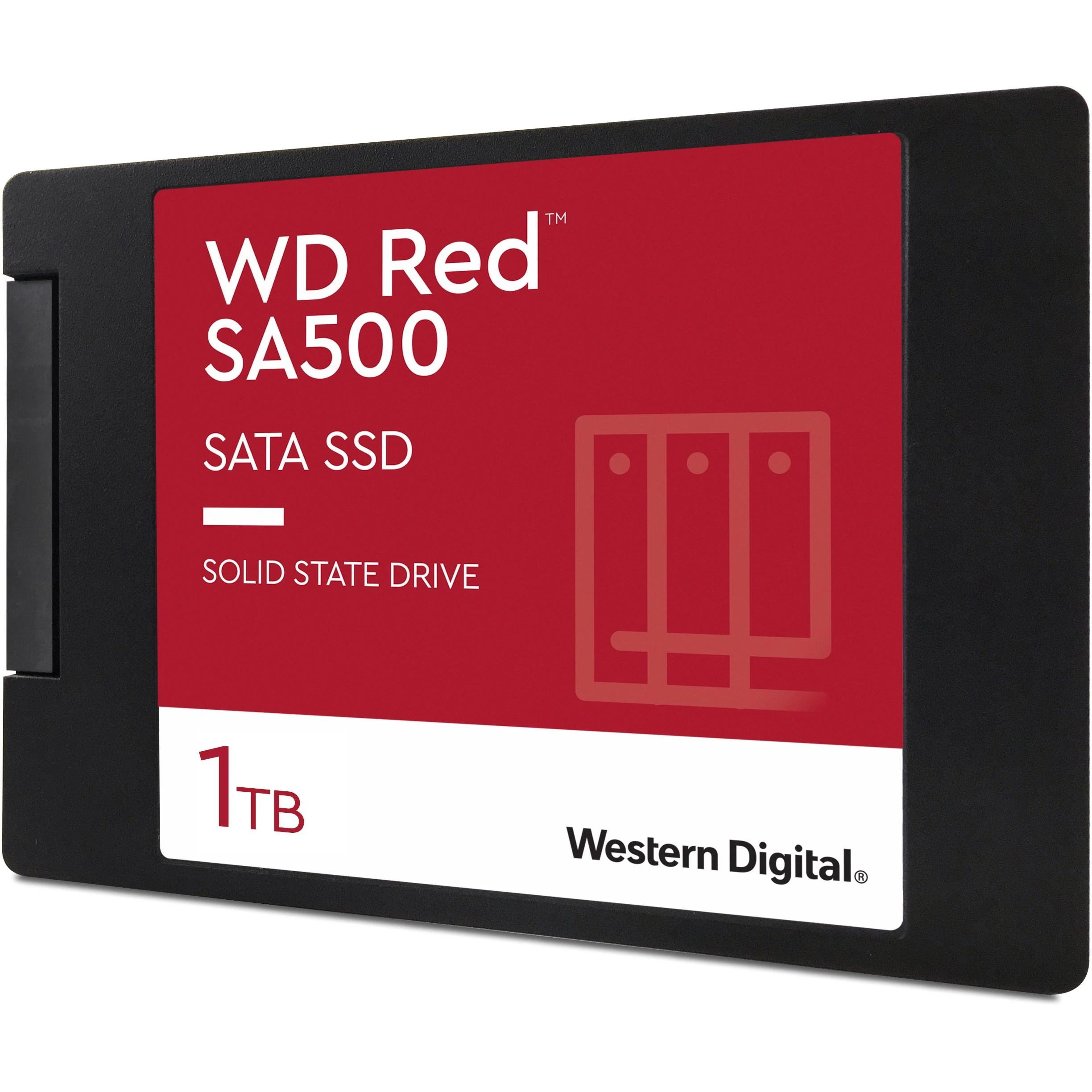 WD Raudona SSD SA500 NAS 1TB 2.5" SATA III 6 Gb/s vidinis, vienos pakuotės, maitinamas „SANDISK“