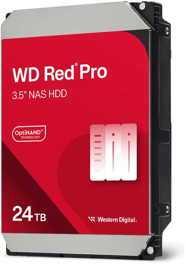 Sandisk WD Raudona Pro WD241KFGX HDD (24 TB; 3.5"; 512 MB; 7200 rpm)