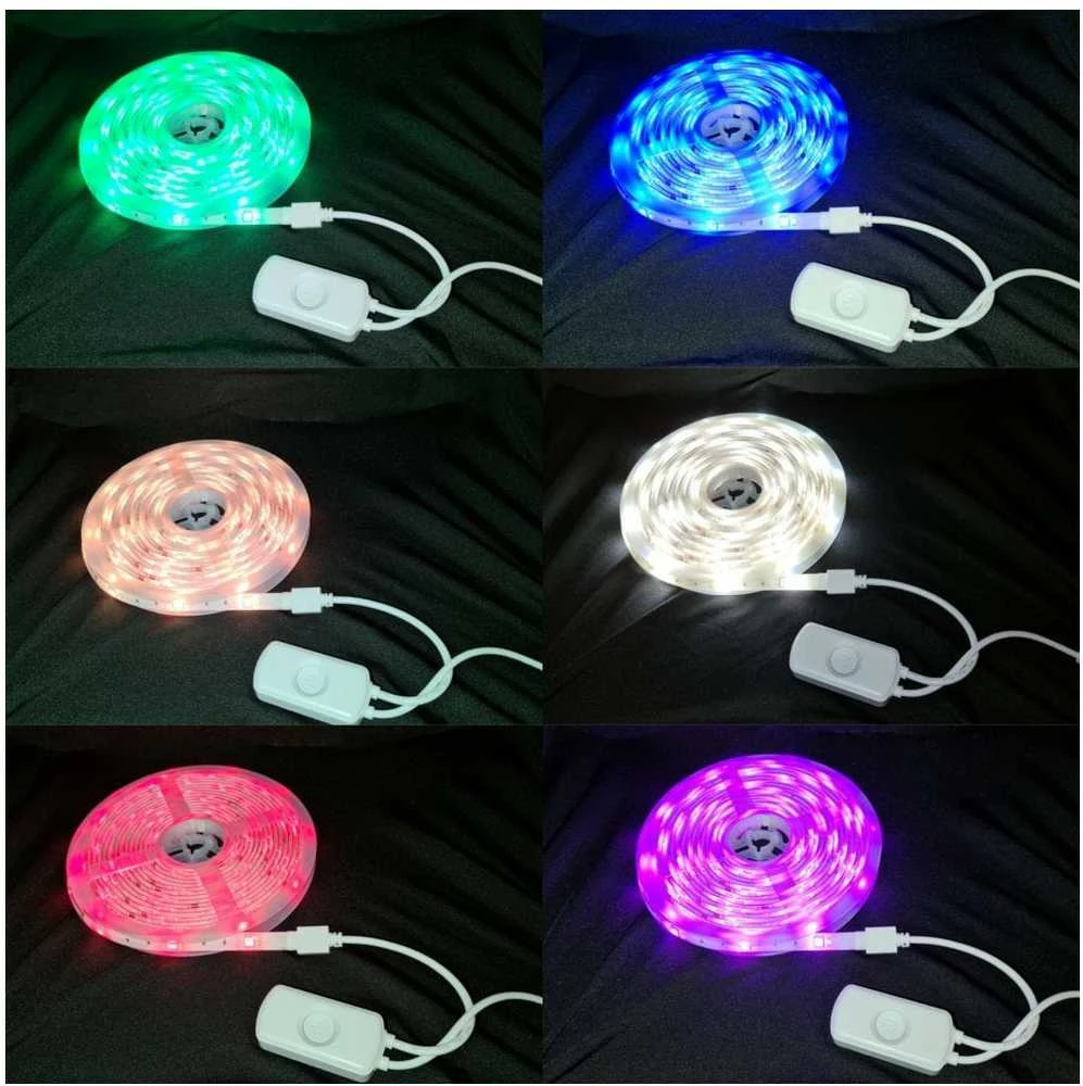 LED juostos komplektas su Wi-Fi valdikliu ir maitinimo šaltiniu, RGB+WW, 5m, 24W, 1000lm, TUYA / Smart Life, WOOX