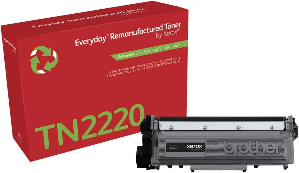 „Xerox“ „Everyday™“ nespalvotos atnaujintos tonerio kasetės, suderinamos su „Brother TN2220“, didelės talpos