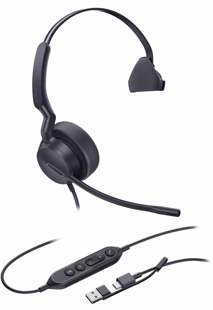 Yealink ausinės UH42 Mono UC USB-C/A