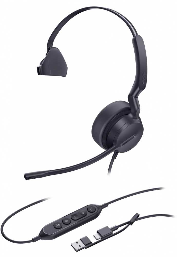 Yealink ausinės UH42 Mono UC USB-C/A