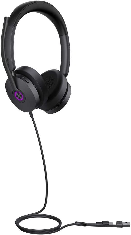 Ausinės Yealink UH48 Dual UC USB-C/A Laisvų rankų įranga Vielinis Su lankeliu Skambučiai / muzika USB Type-C / USB Type-A Juoda