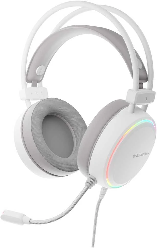Genesis RGB Ausinės Žaidimams | Neon 613 G2 | su laidu | Over-ear | Mikrofonas | Baltas
