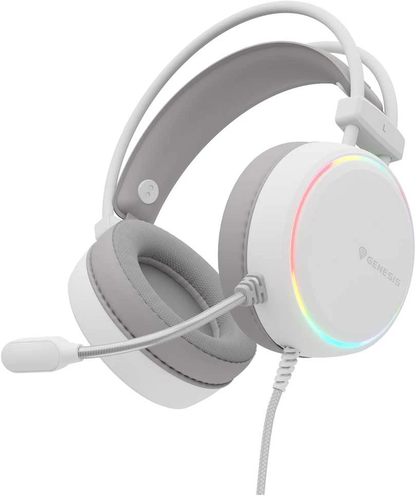 Genesis RGB Ausinės Žaidimams | Neon 613 G2 | su laidu | Over-ear | Mikrofonas | Baltas