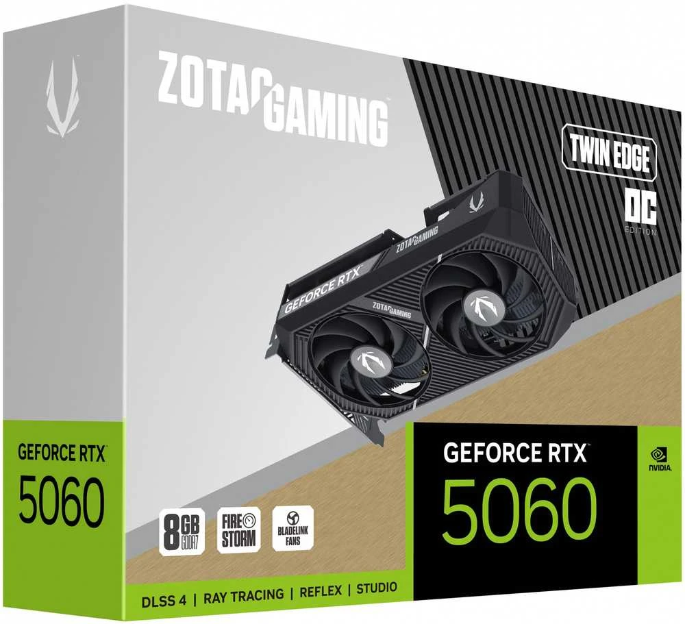 Zotac žaidimų vaizdo plokštė GeForce RTX 5060 Twin Edge OC NVIDIA 8 GB GDDR7