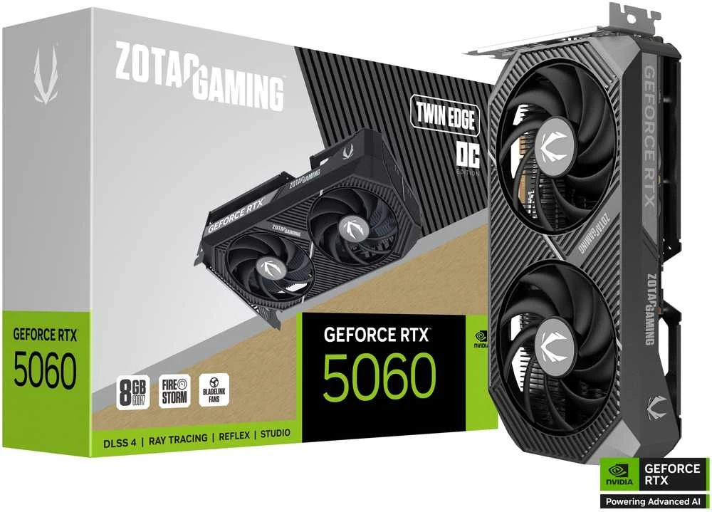 Zotac žaidimų vaizdo plokštė GeForce RTX 5060 Twin Edge OC NVIDIA 8 GB GDDR7