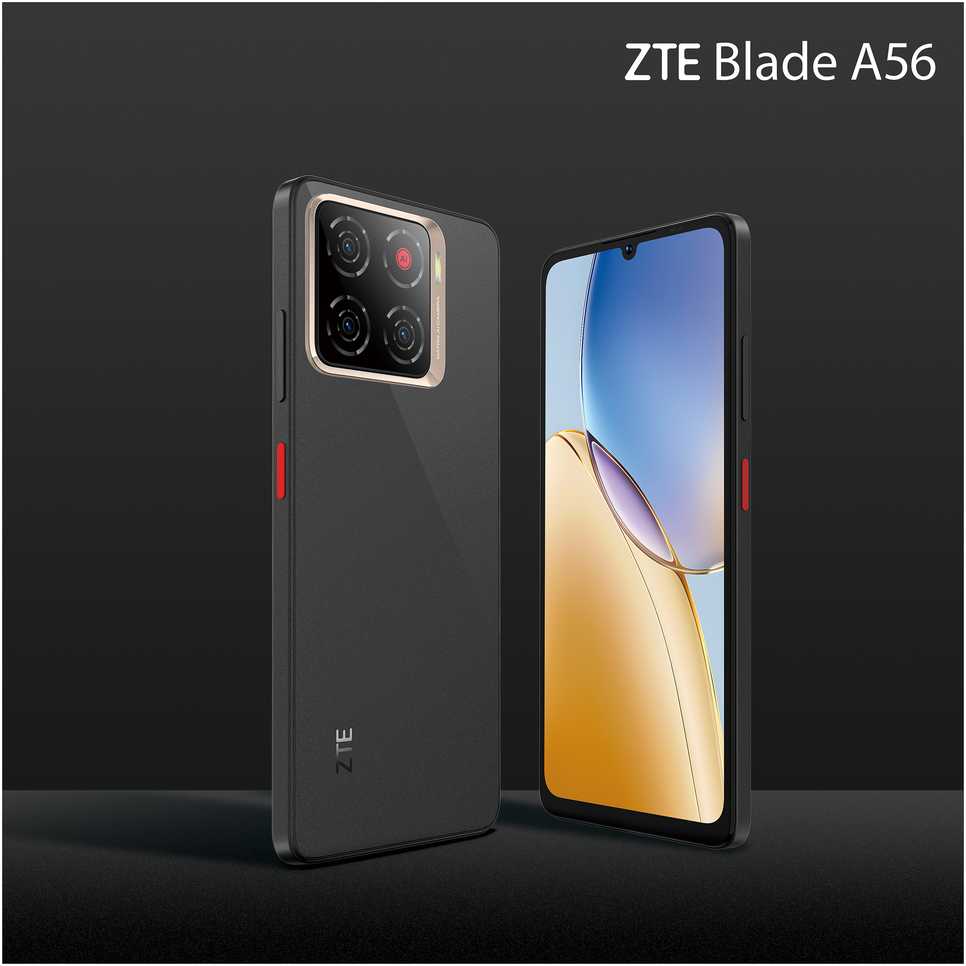 Išmanusis telefonas ZTE ZTE Blade A56 - 4G Išmanusis telefonas - Dual-SIM - RAM 4 GB / Interner Atmintis 64 GB - Micro SD slot - 6.75" - 1600 x 720 Pixel (90 Hz) - Triple-Kamera 13 MP, 0.08 MP, 0,08 MP - front camera 8 MP - Tiefschwarz